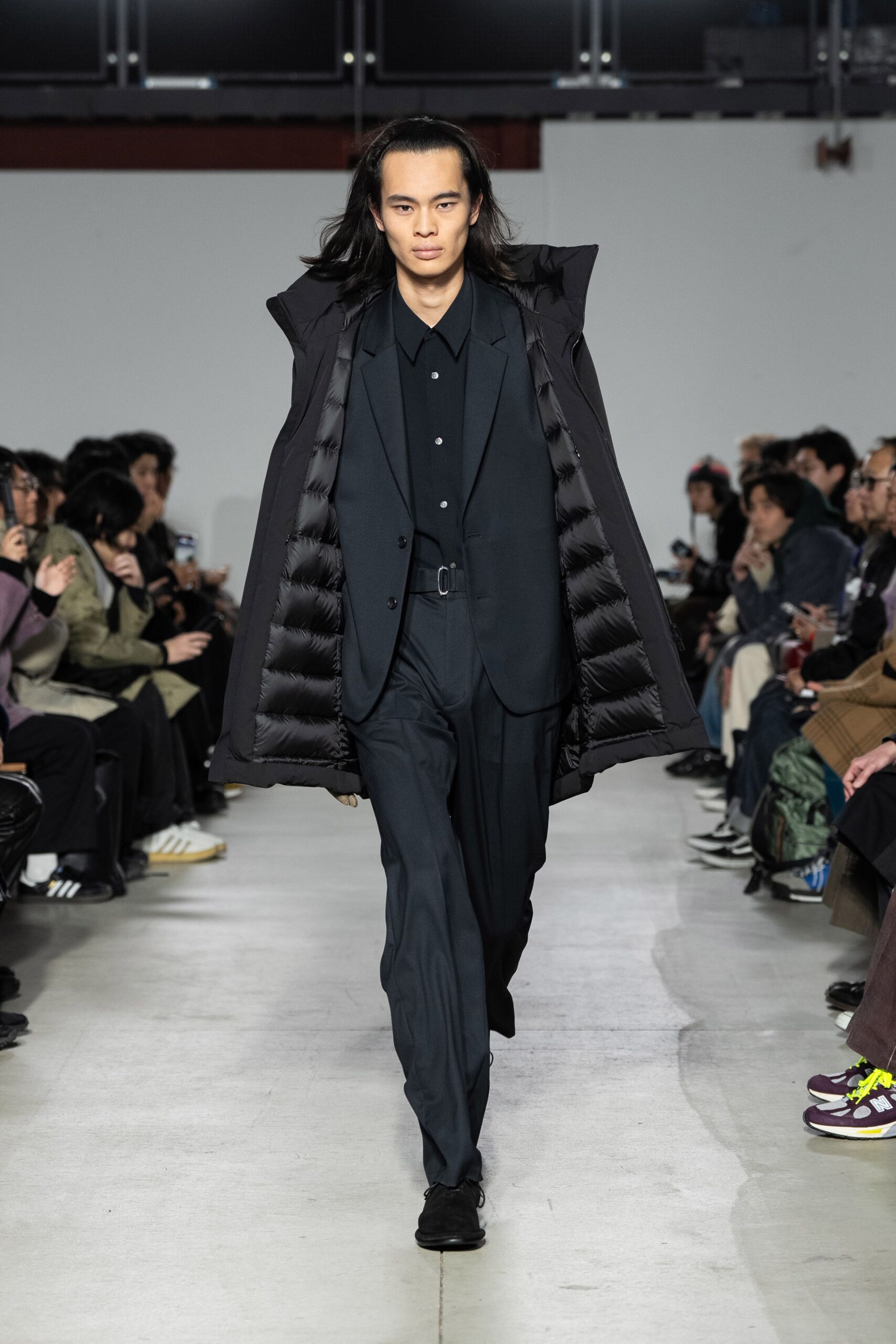 black coat and suit ensemble