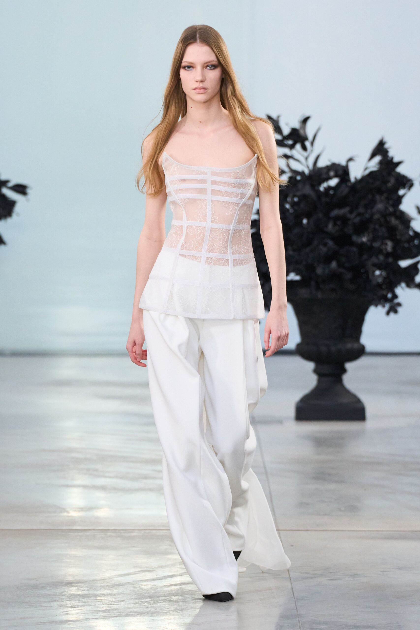 white lace sleeveless v-neck fitted layered sheer top