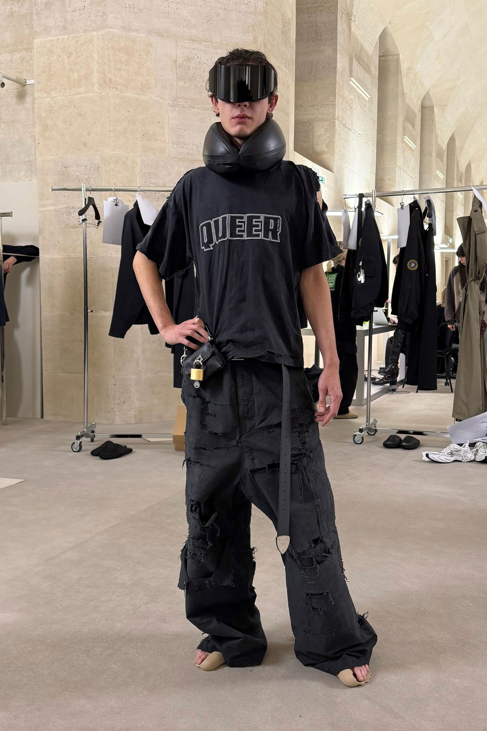 black relaxed t-shirt and pants