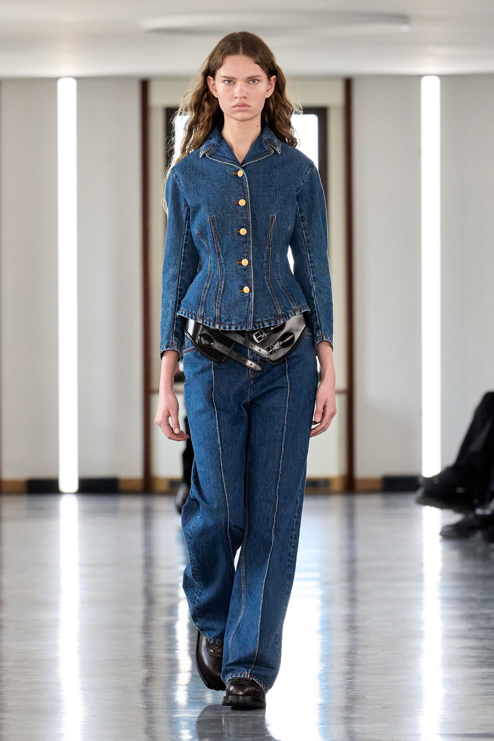 blue denim jacket and pants