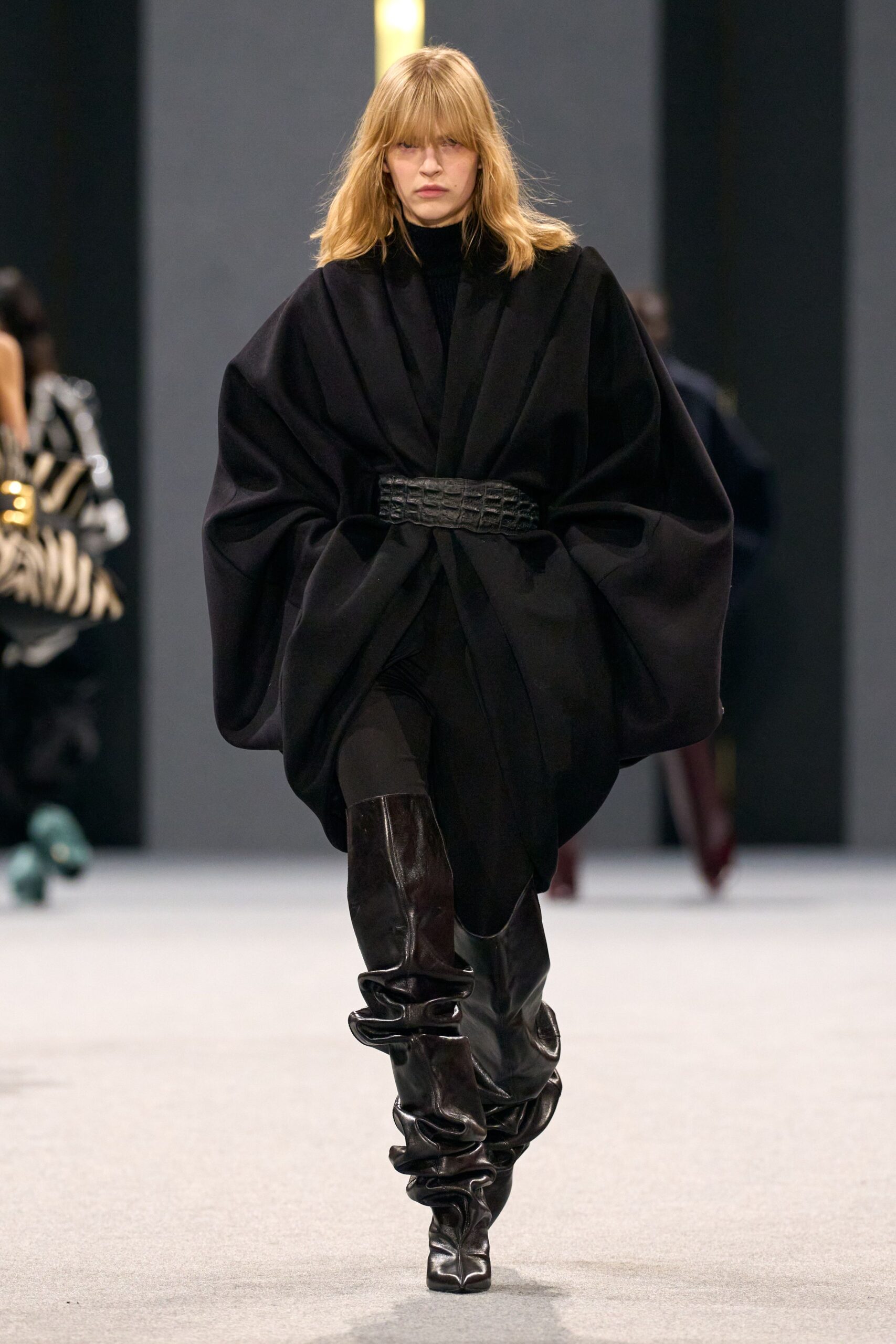 black leather boots