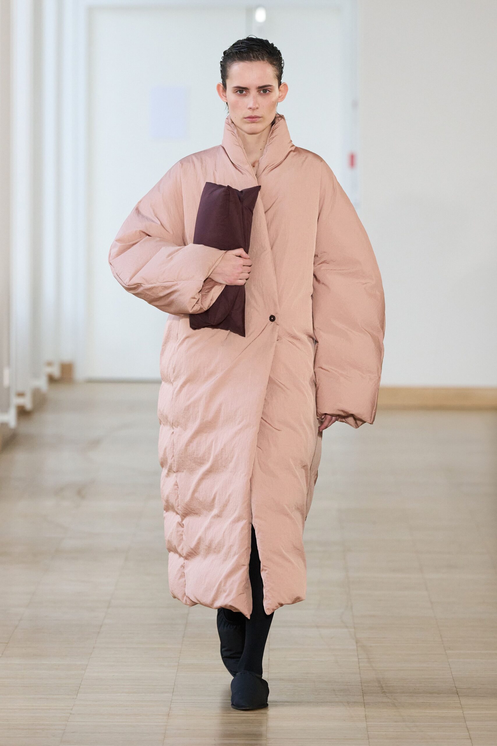 oversized pink padded coat