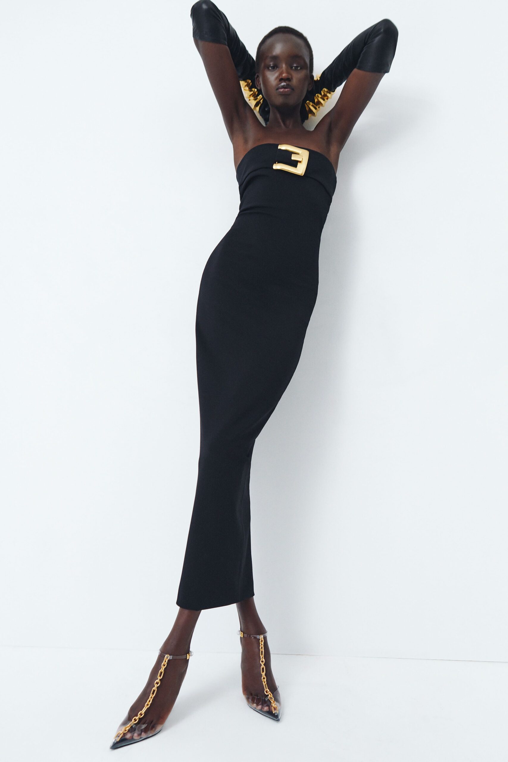 black leather fitted embellished shiny shoes