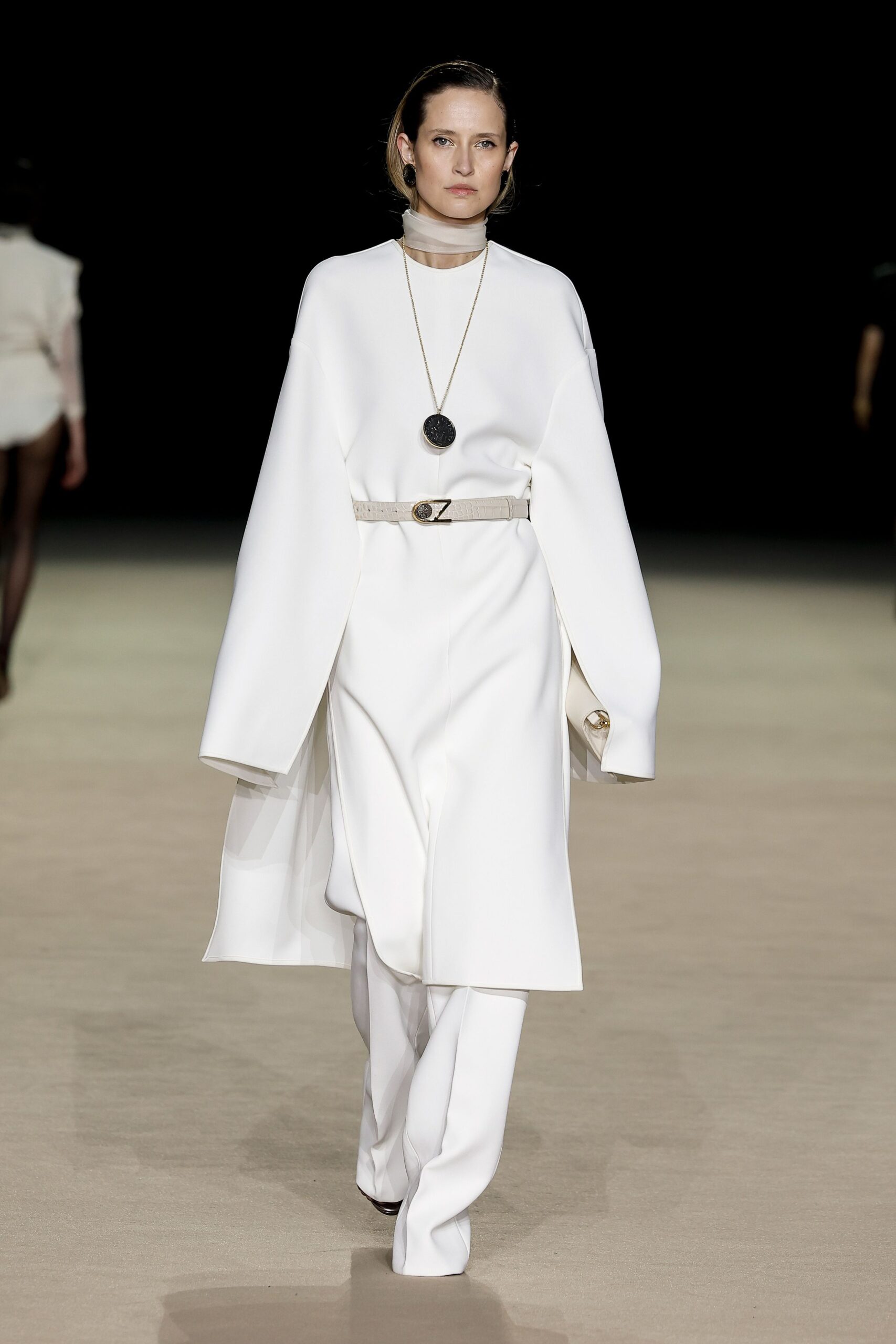 white relaxed jumpsuit with belt