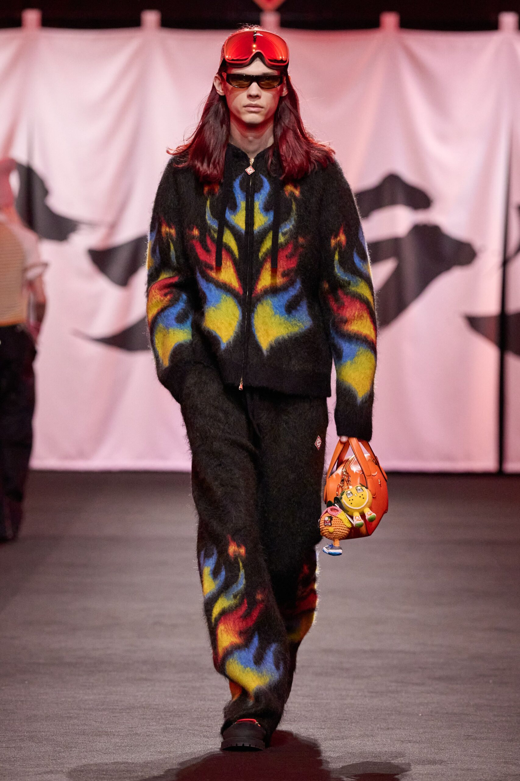 colorful wool hoodie and pants