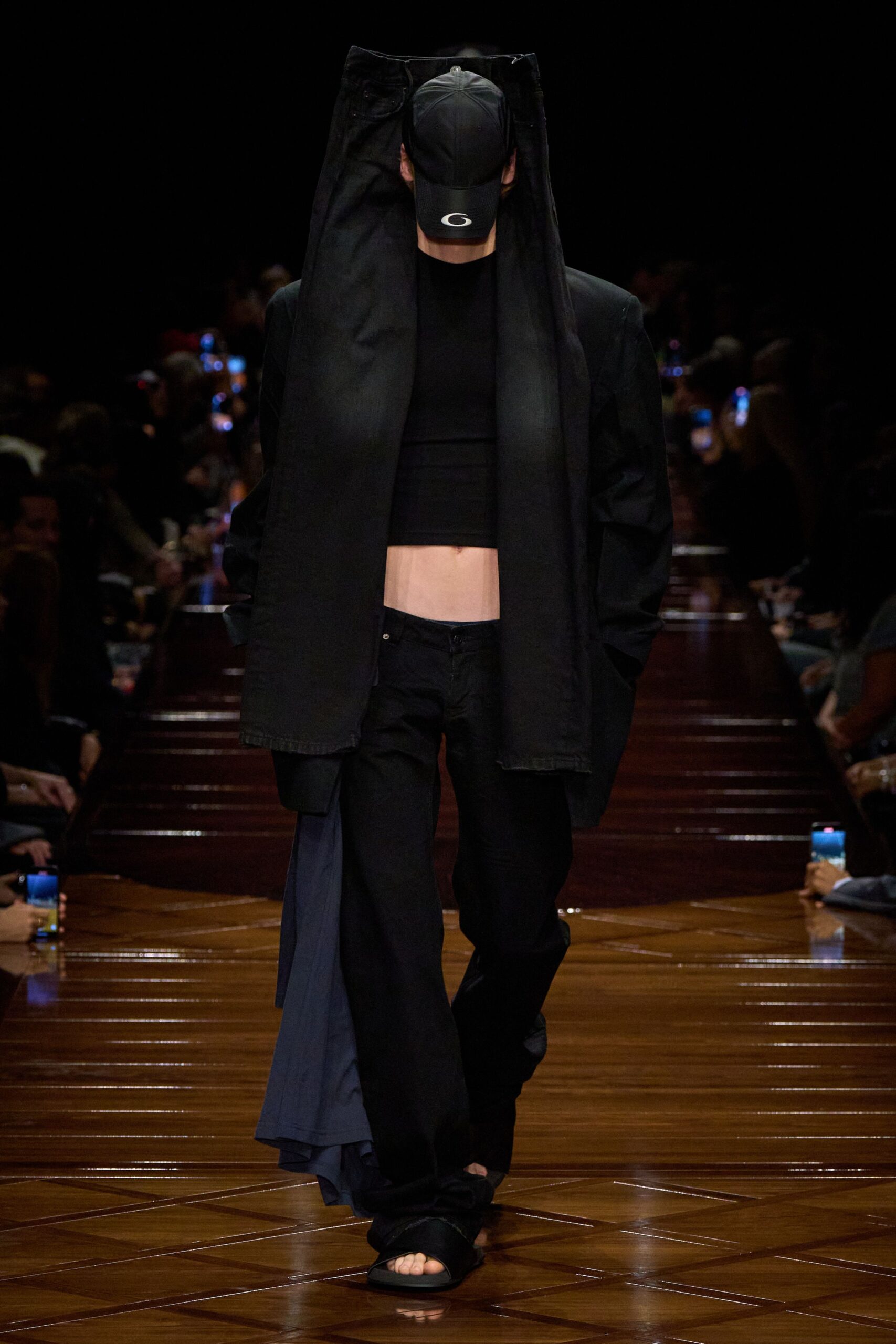 black layered jacket with crop top