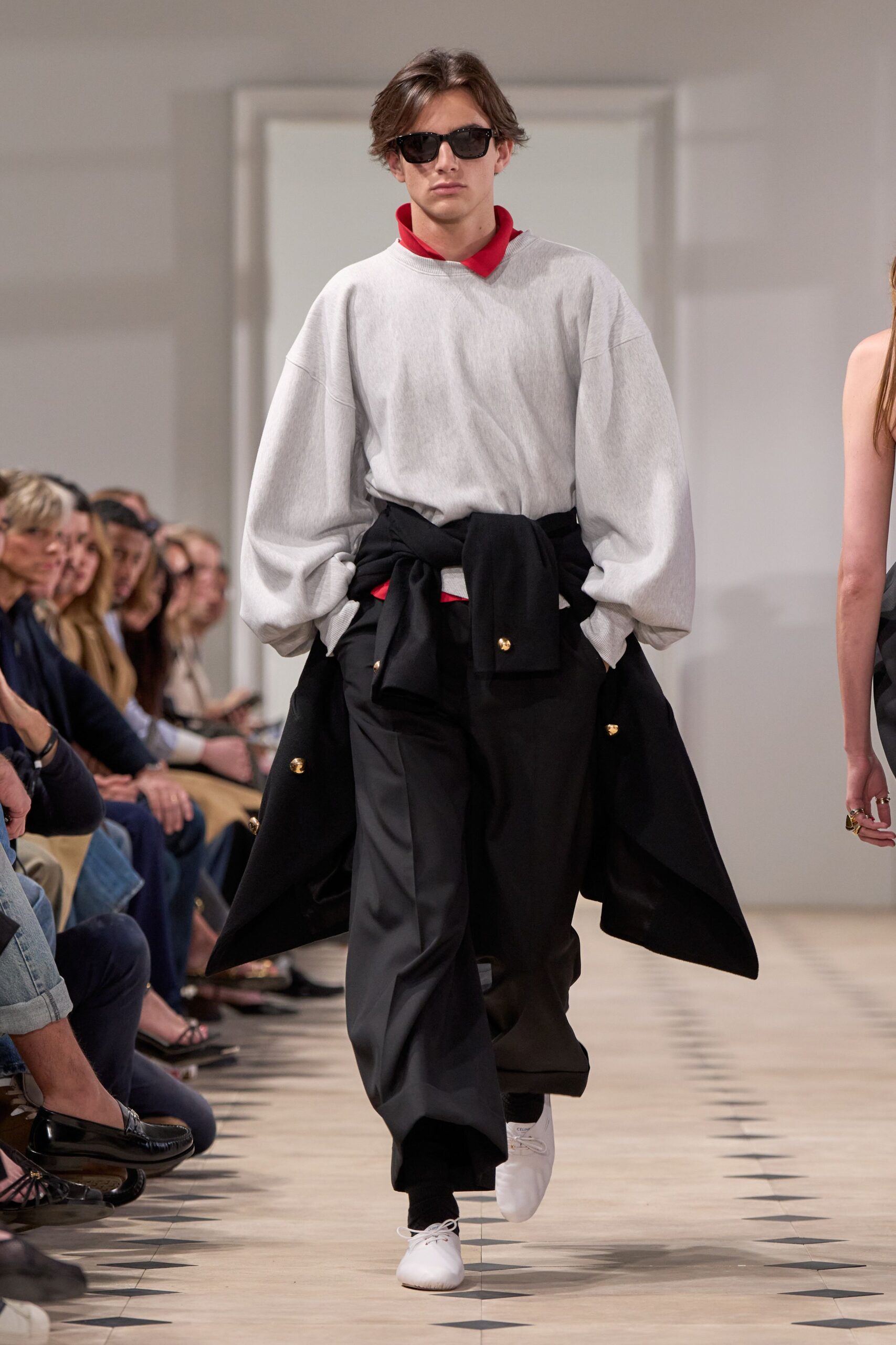 oversized layered runway look