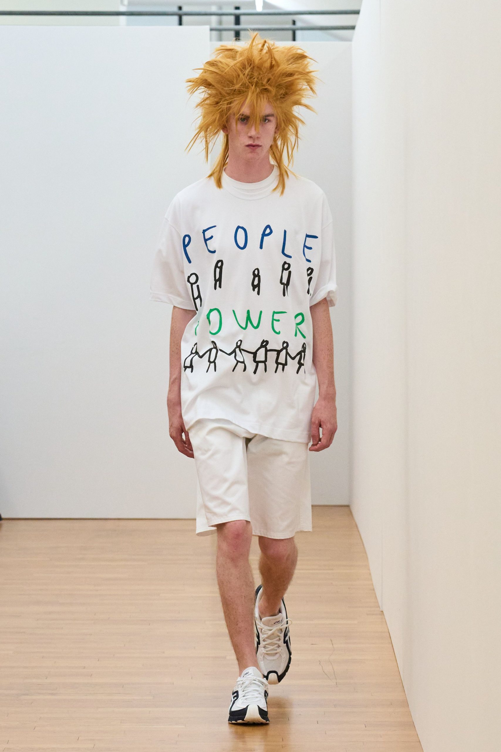 white printed t-shirt and shorts