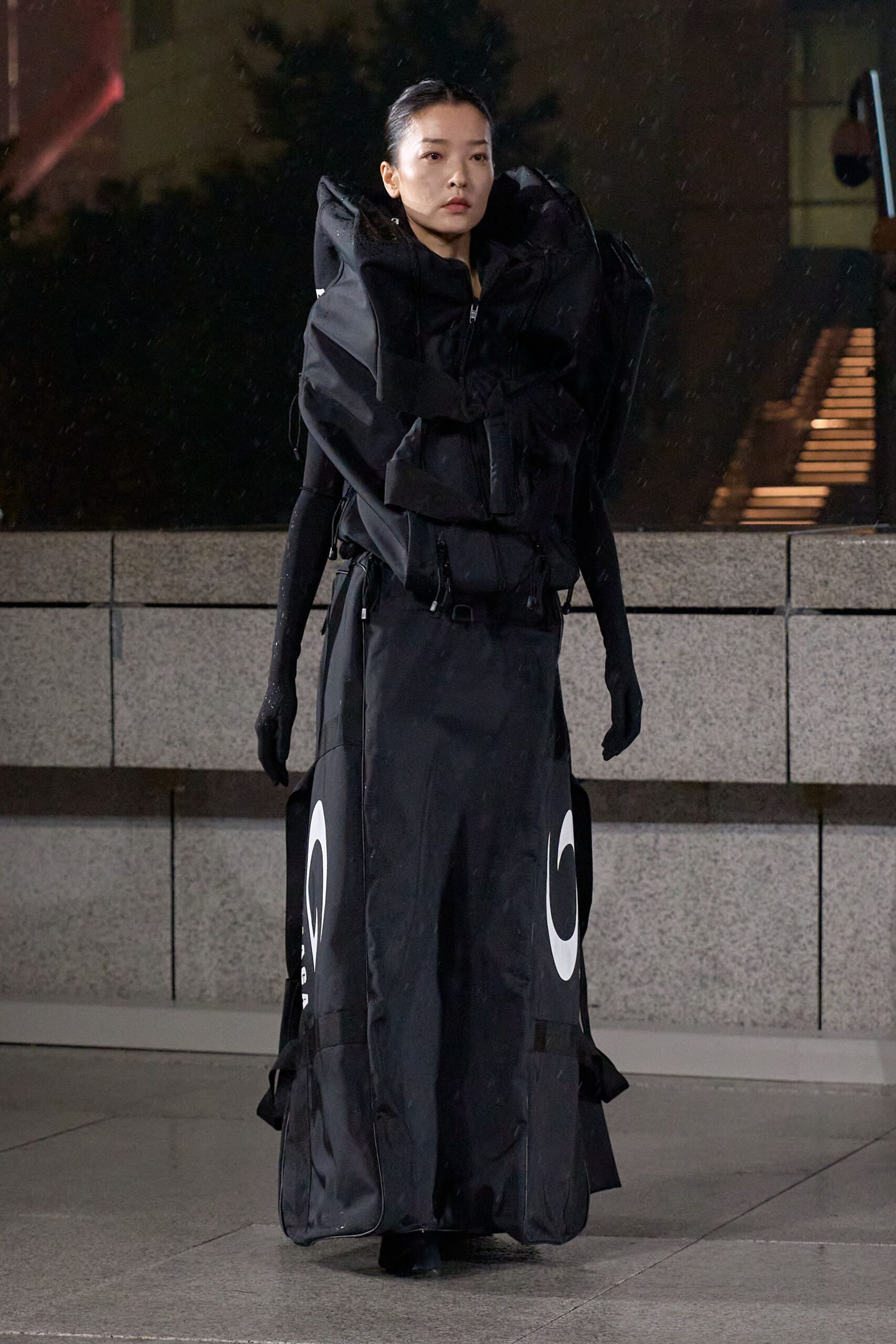 black layered maxi dress