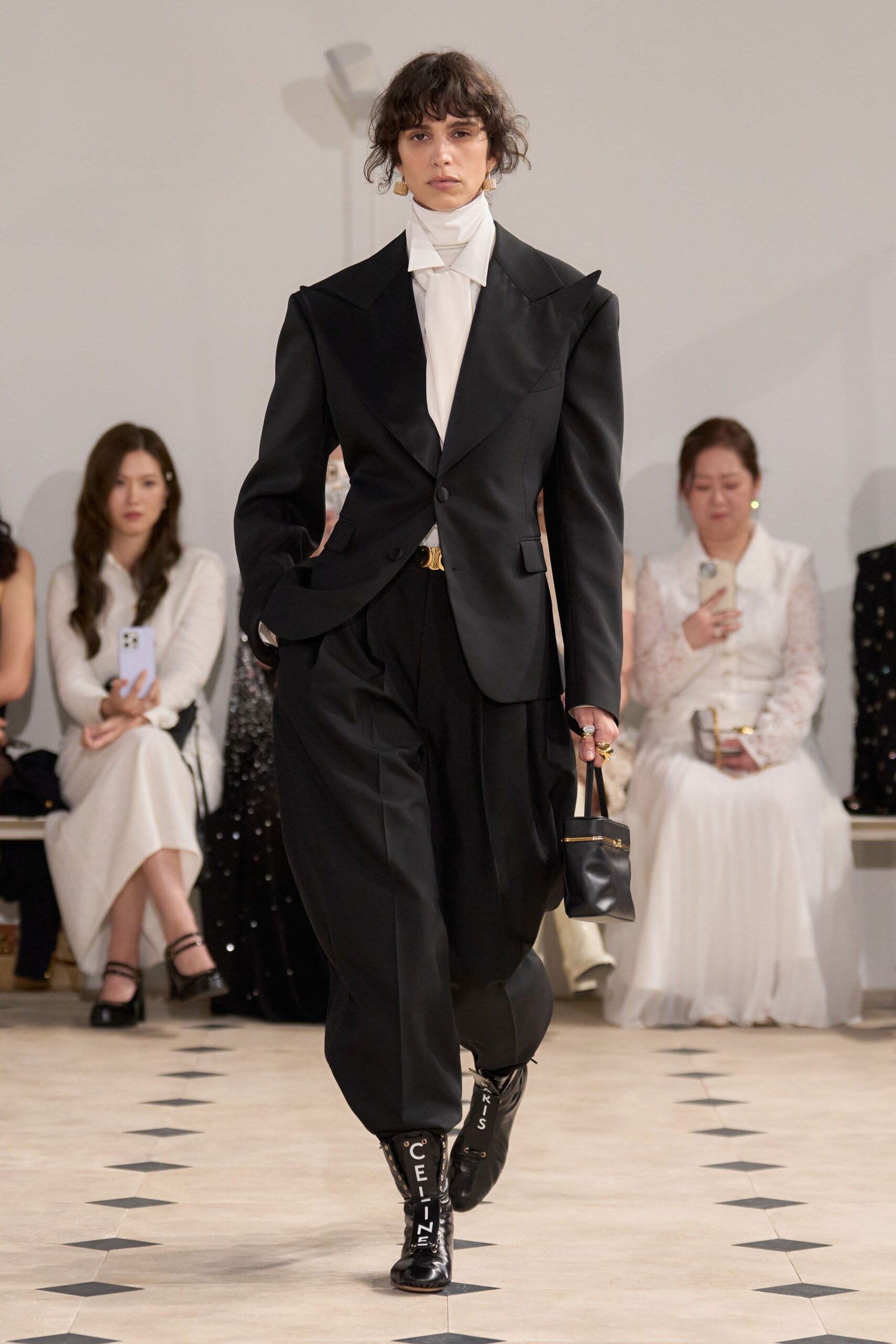 black suit with white shirt
