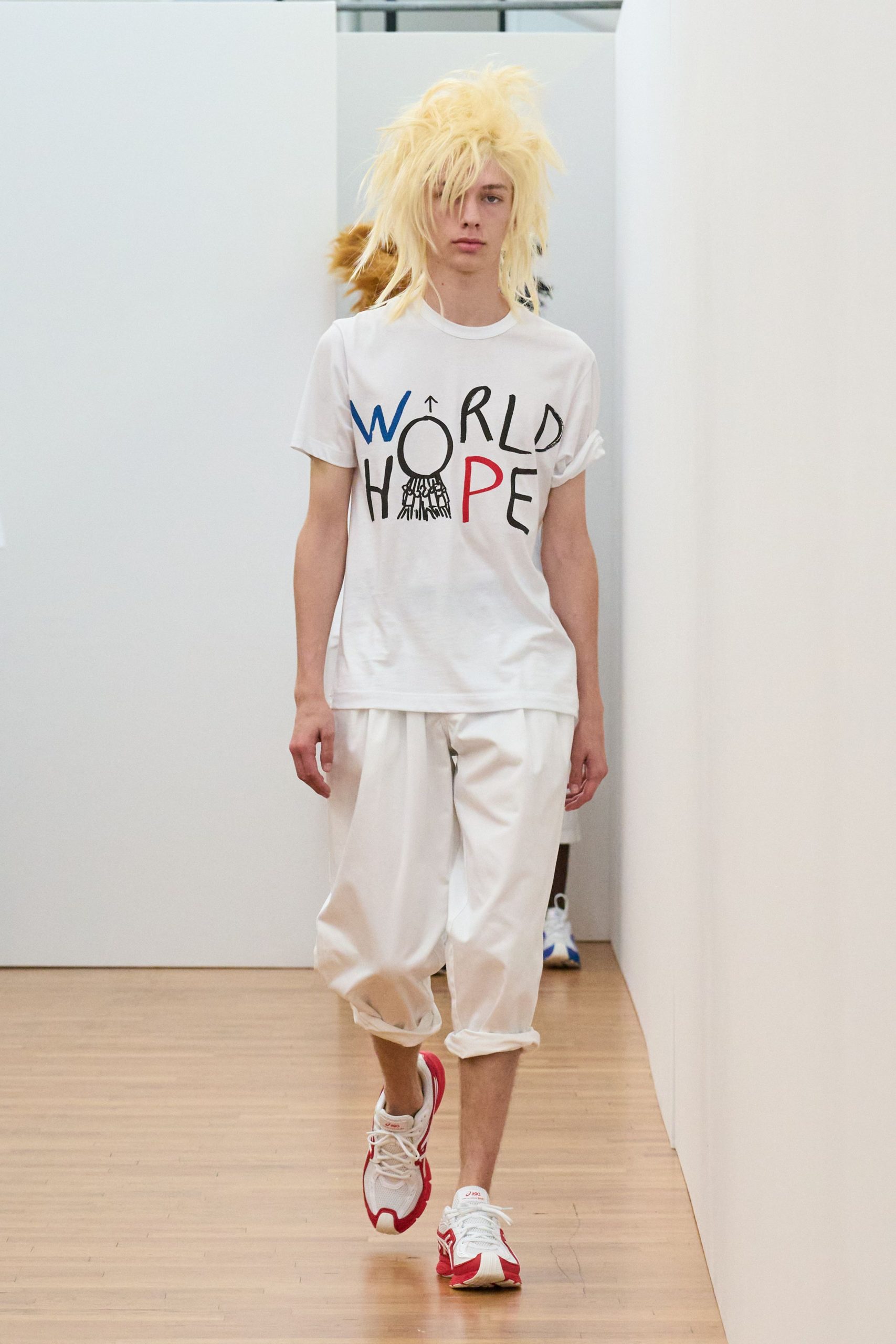 white t-shirt and pants