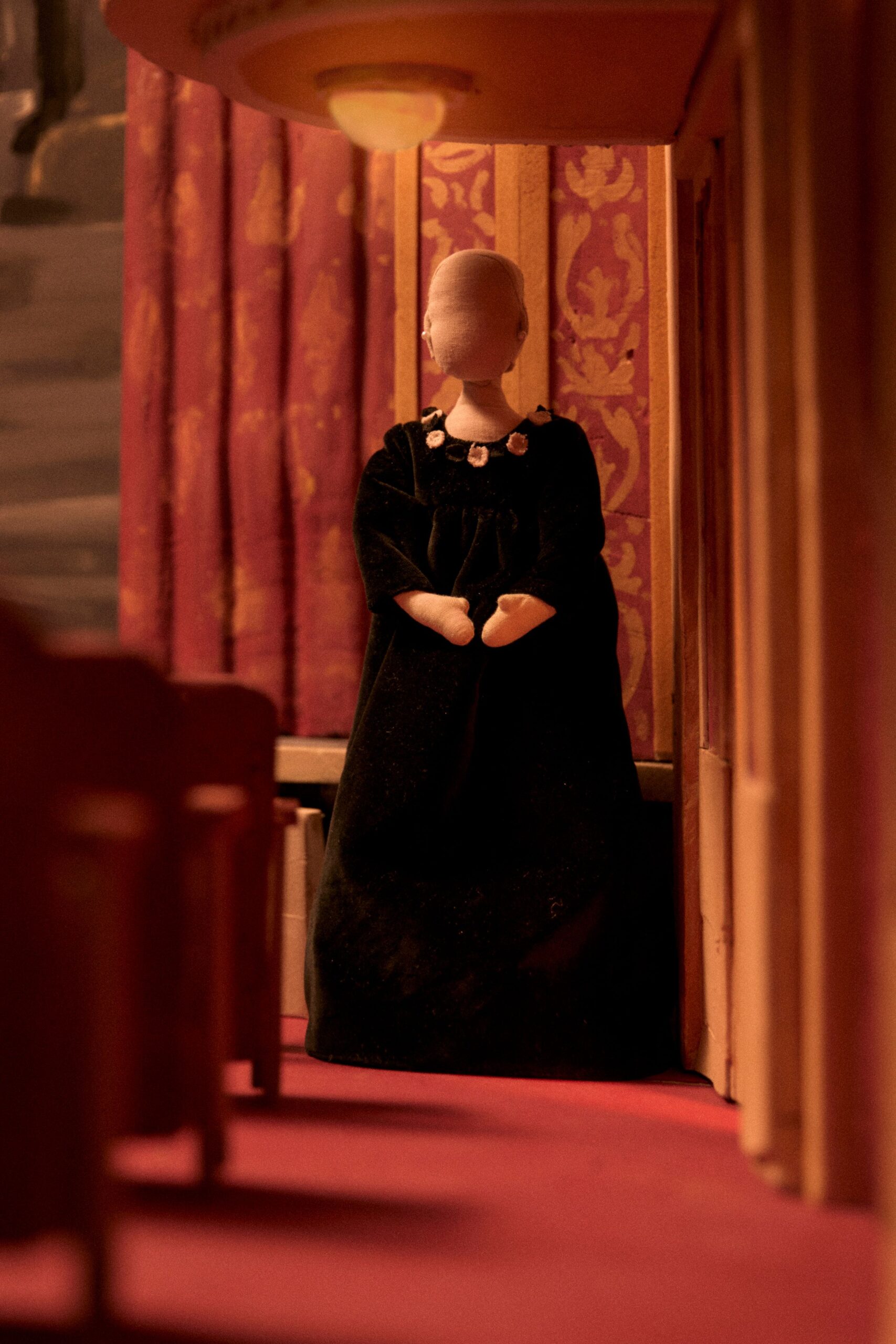 black velvet fitted gown