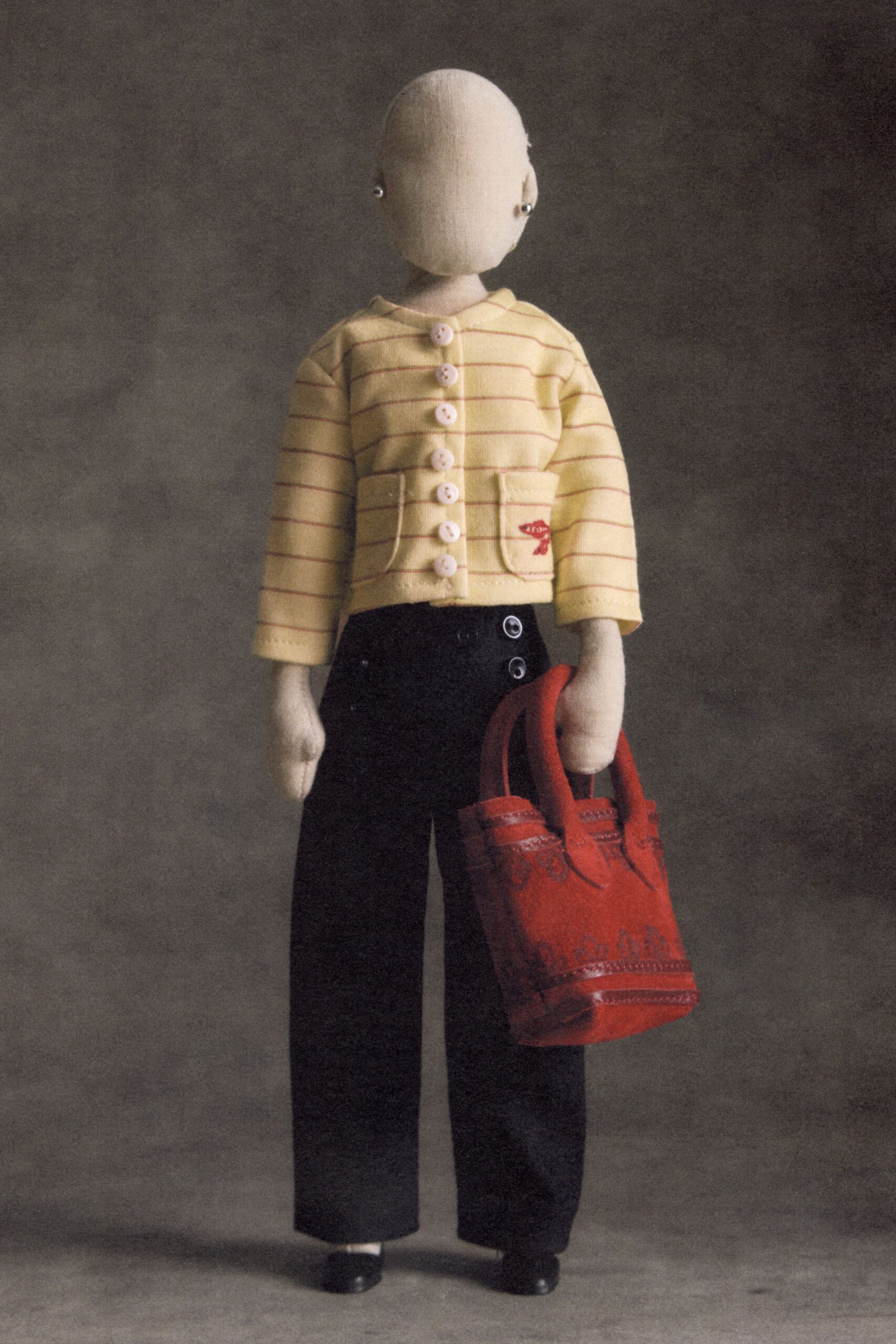 yellow knit long-sleeve collared structured buttoned striped jacket