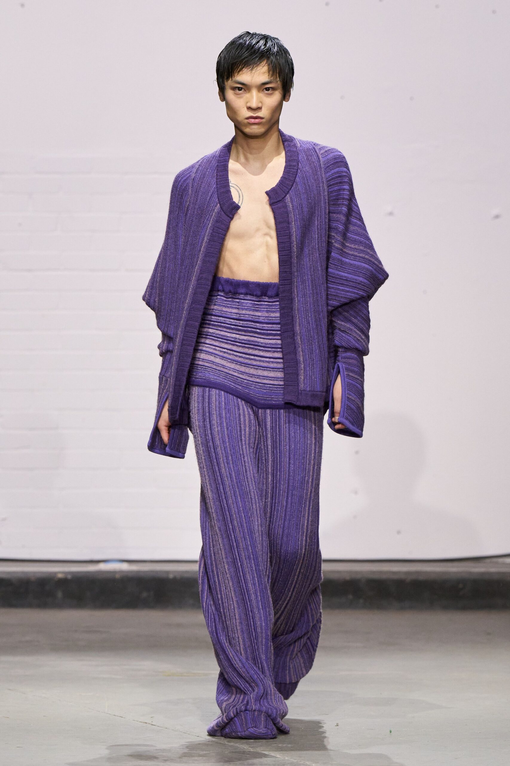 purple wool relaxed straight-leg pants