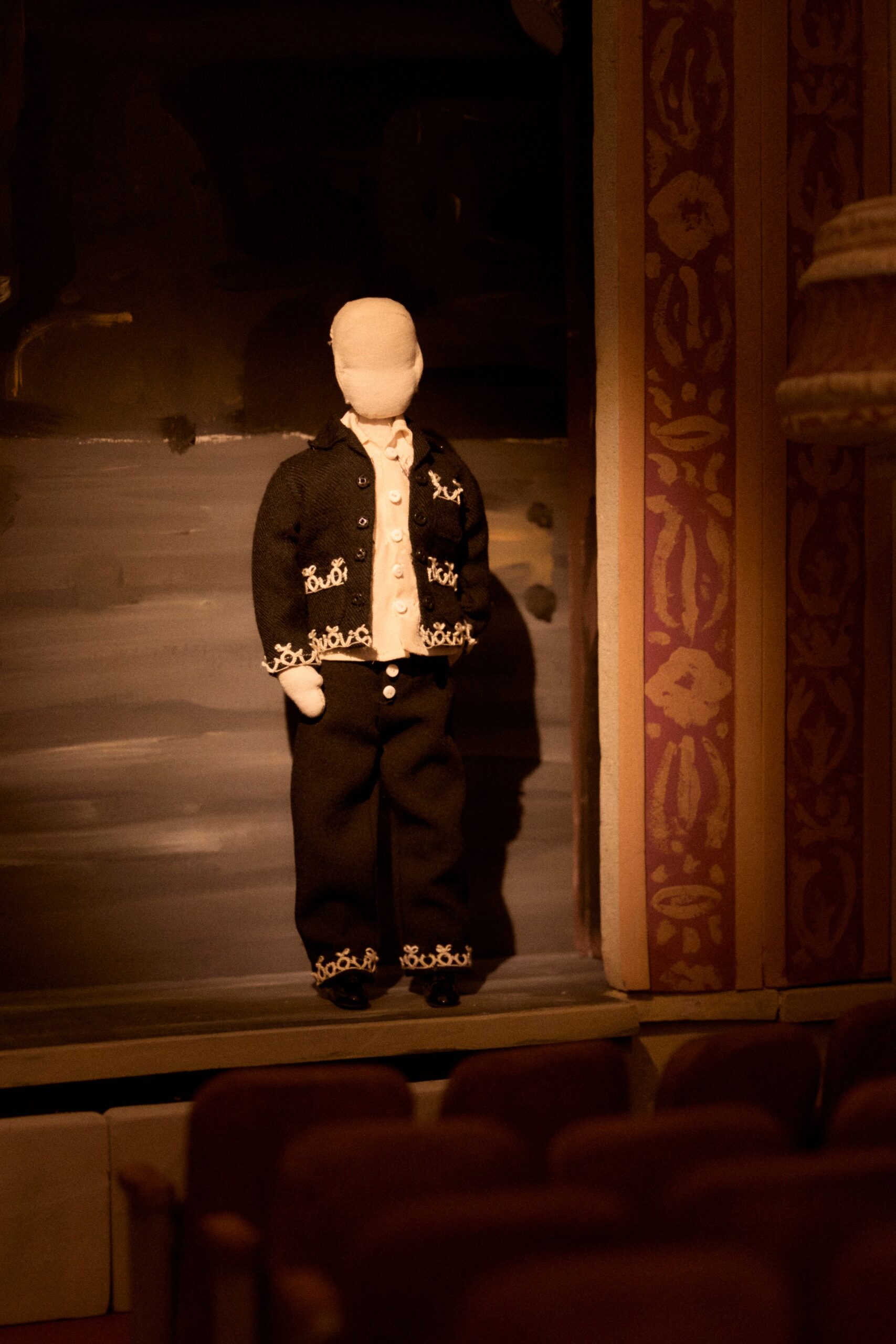 black embroidered suit