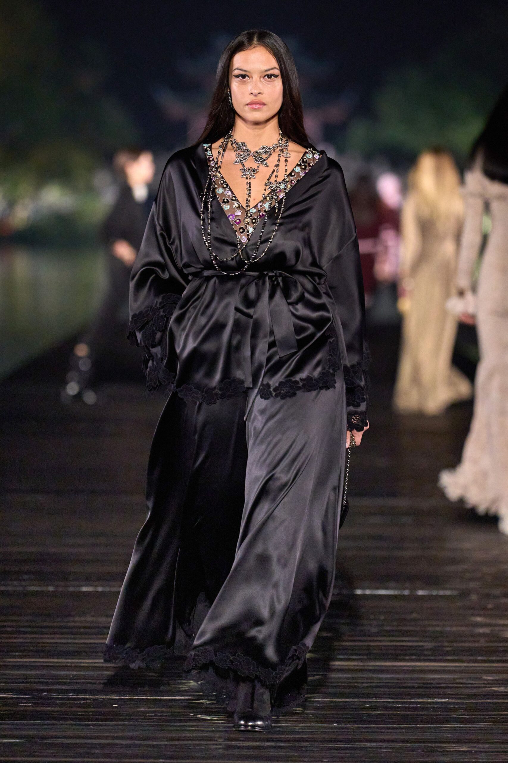 black silk relaxed maxi dress