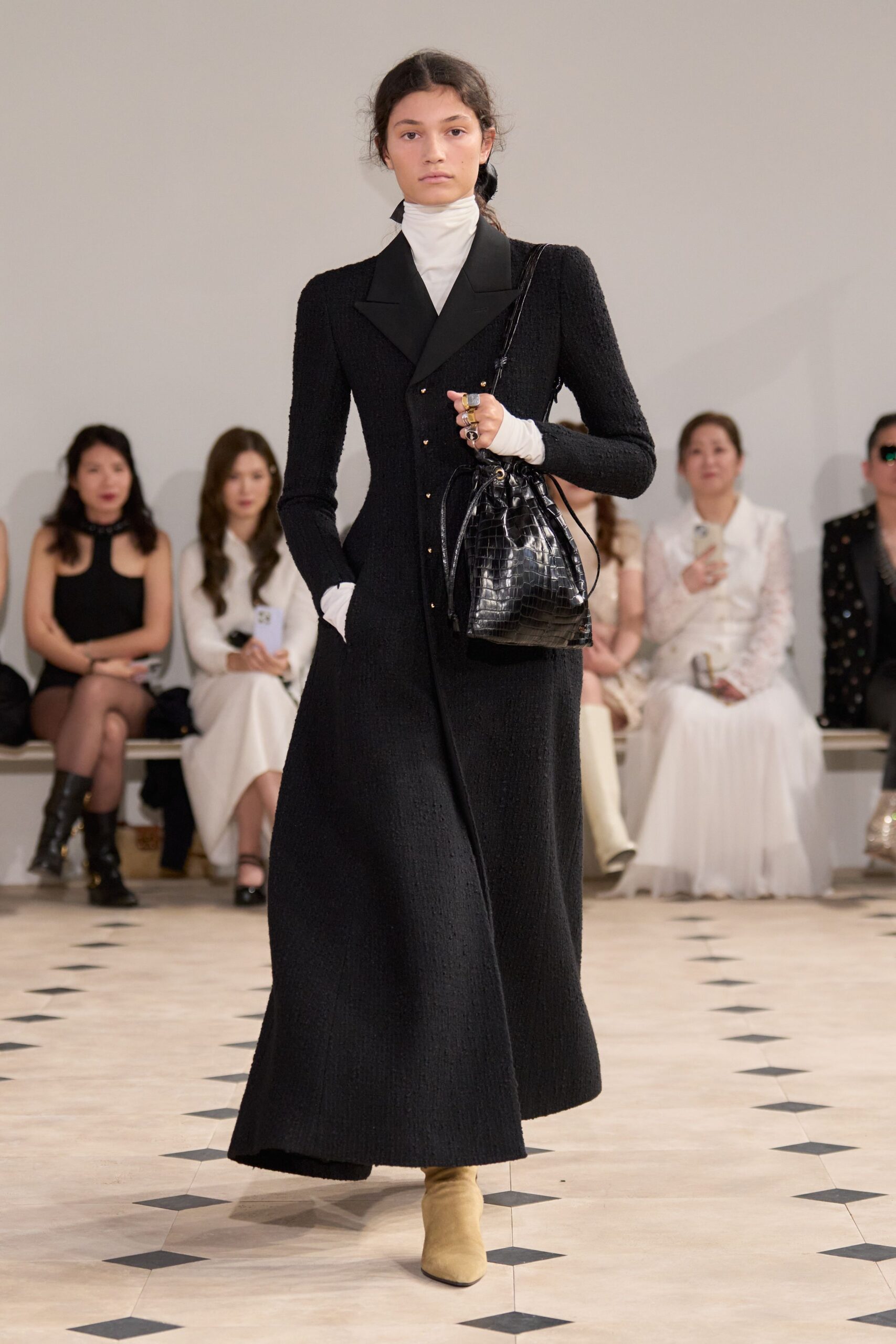 black textured maxi dress