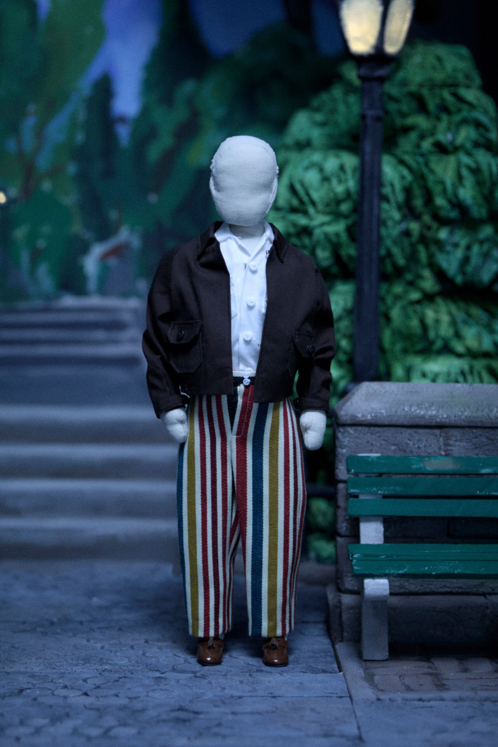 multi cotton relaxed striped pants