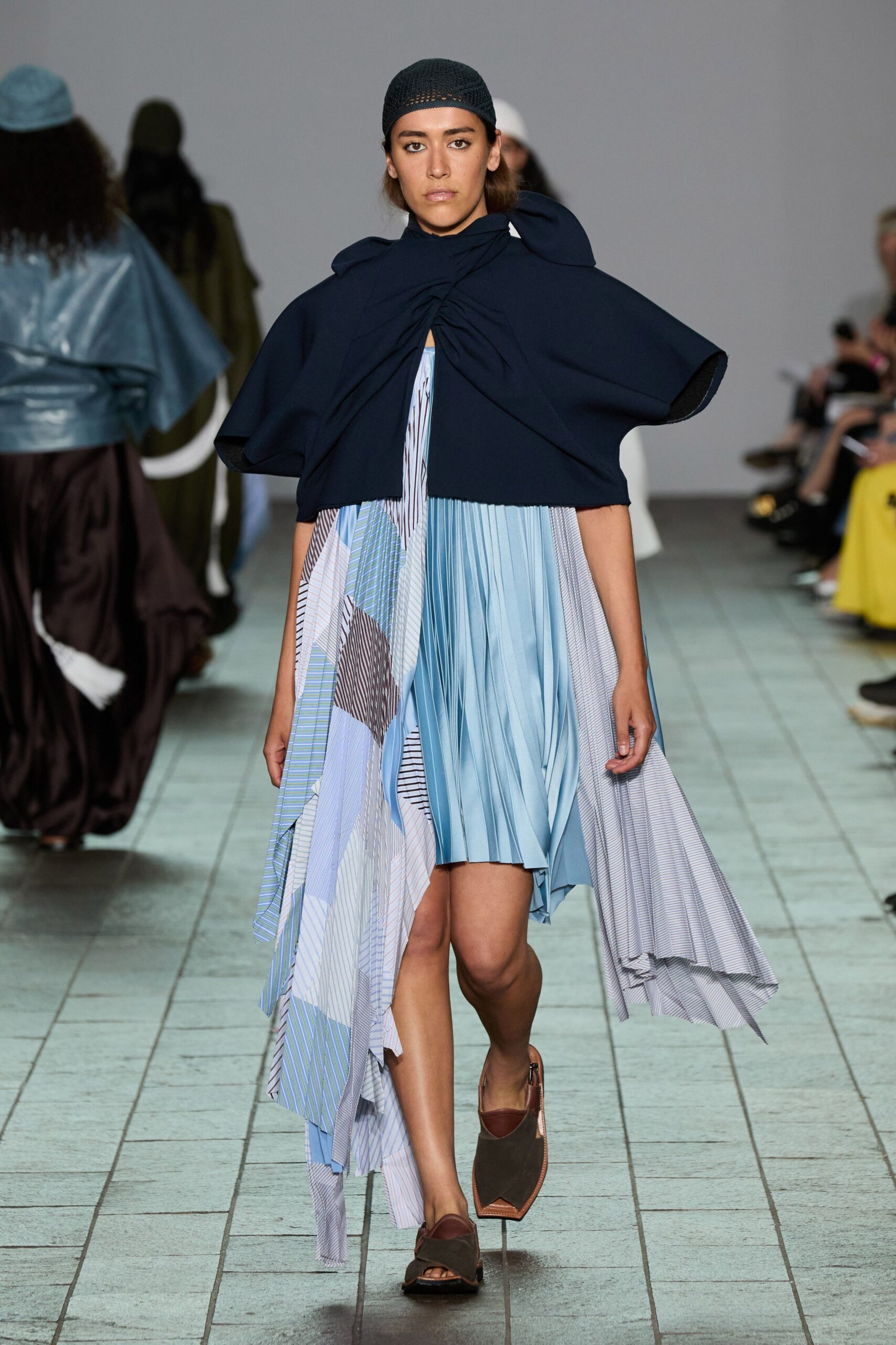 blue cotton relaxed cape
