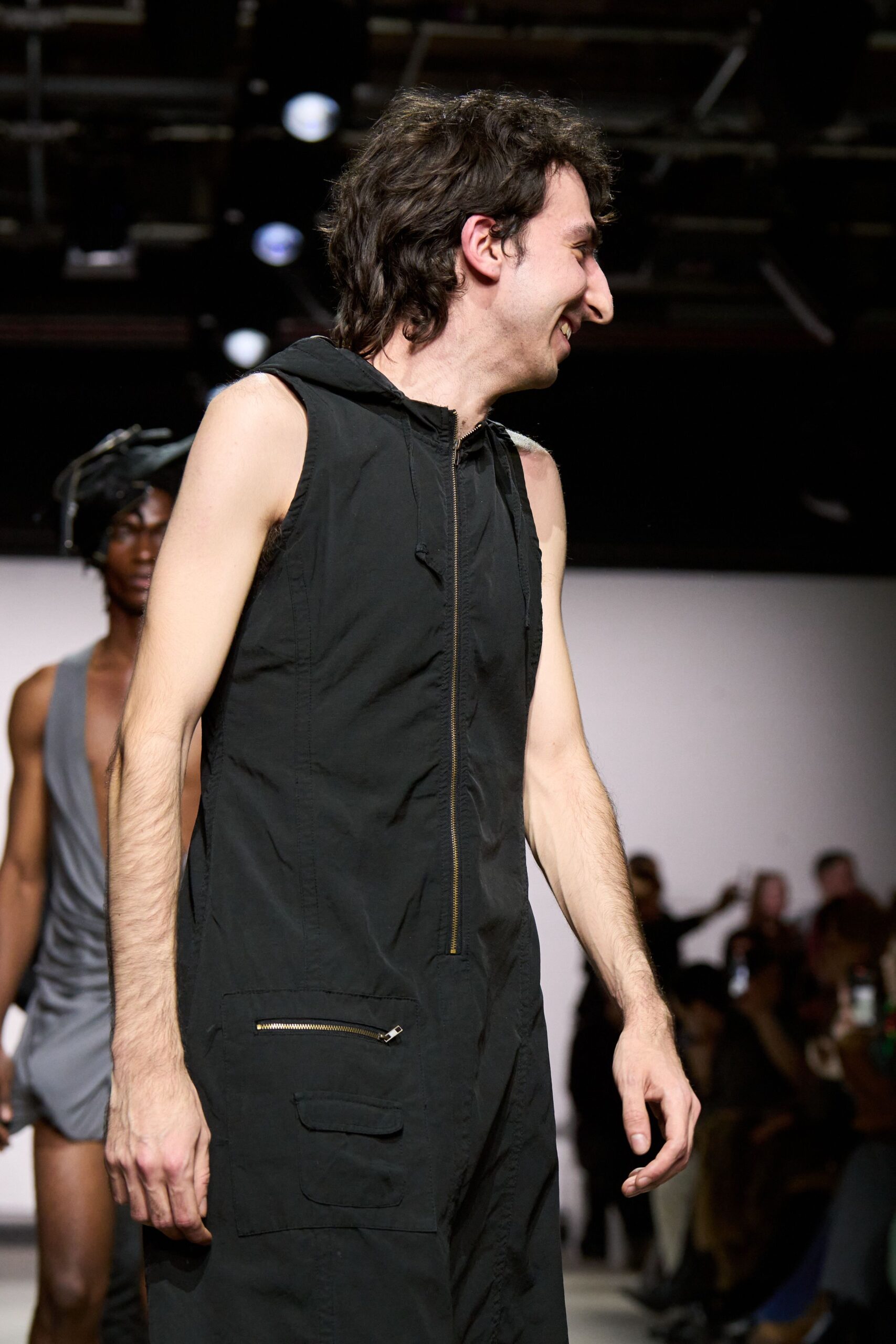 black and gray fitted jumpsuits