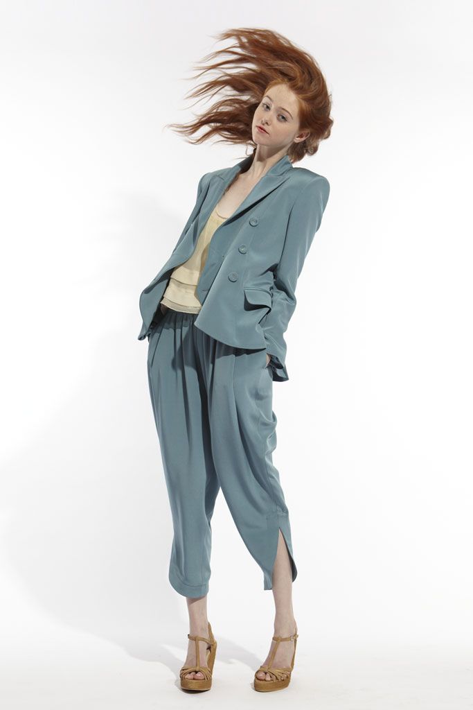 powder blue satin blazer