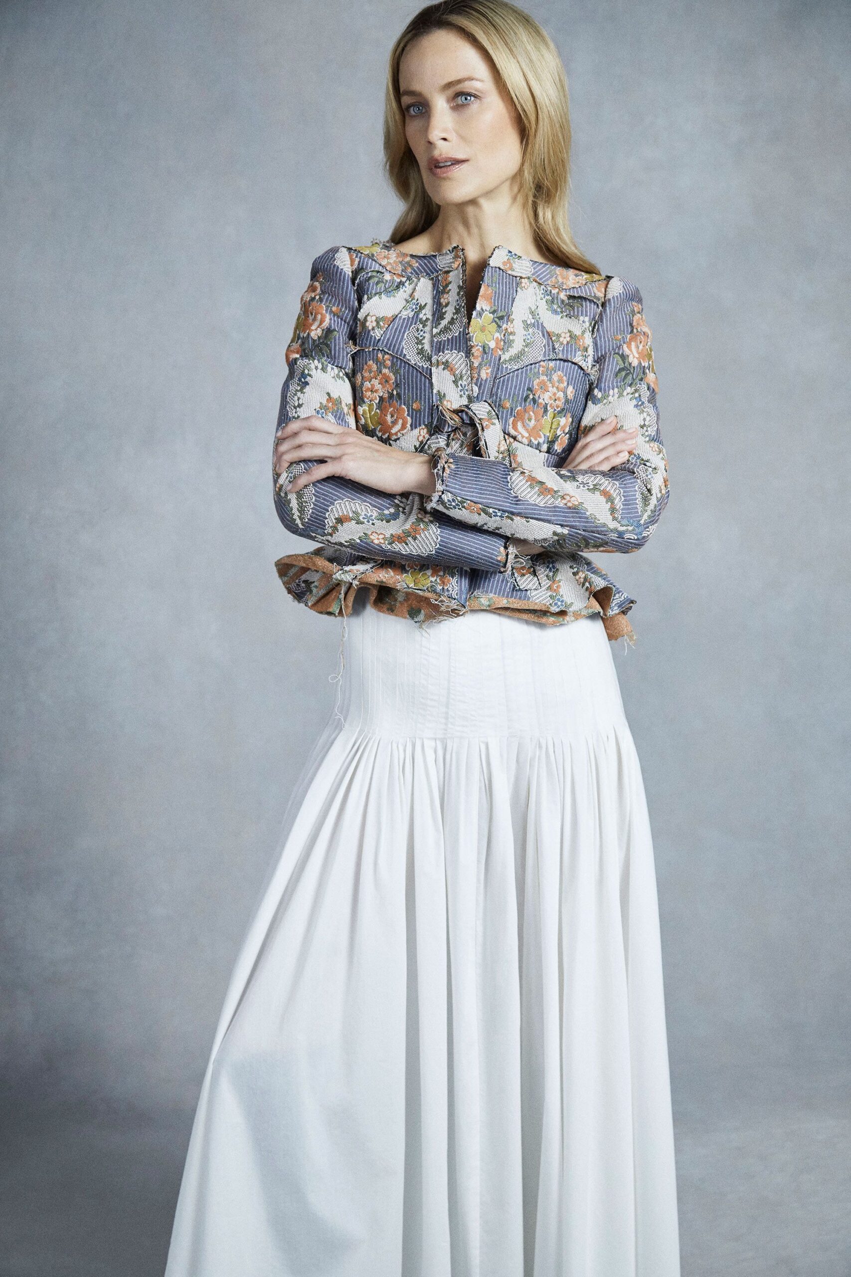 floral brocade cropped jacket