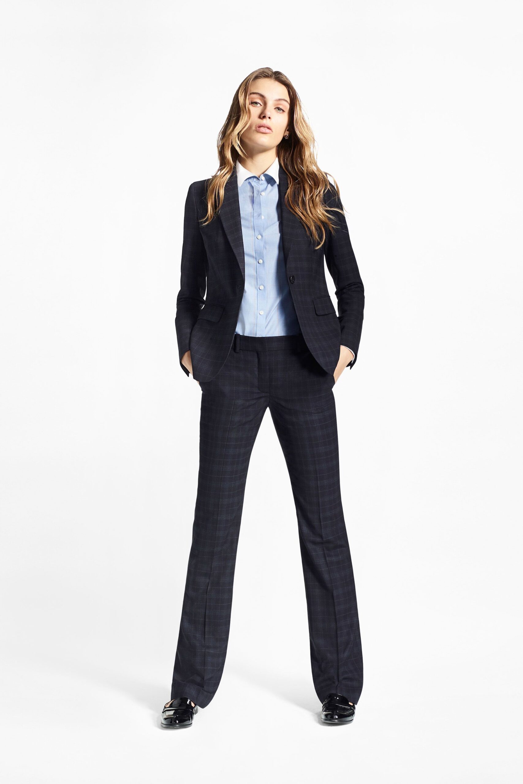 checked tailored blazer