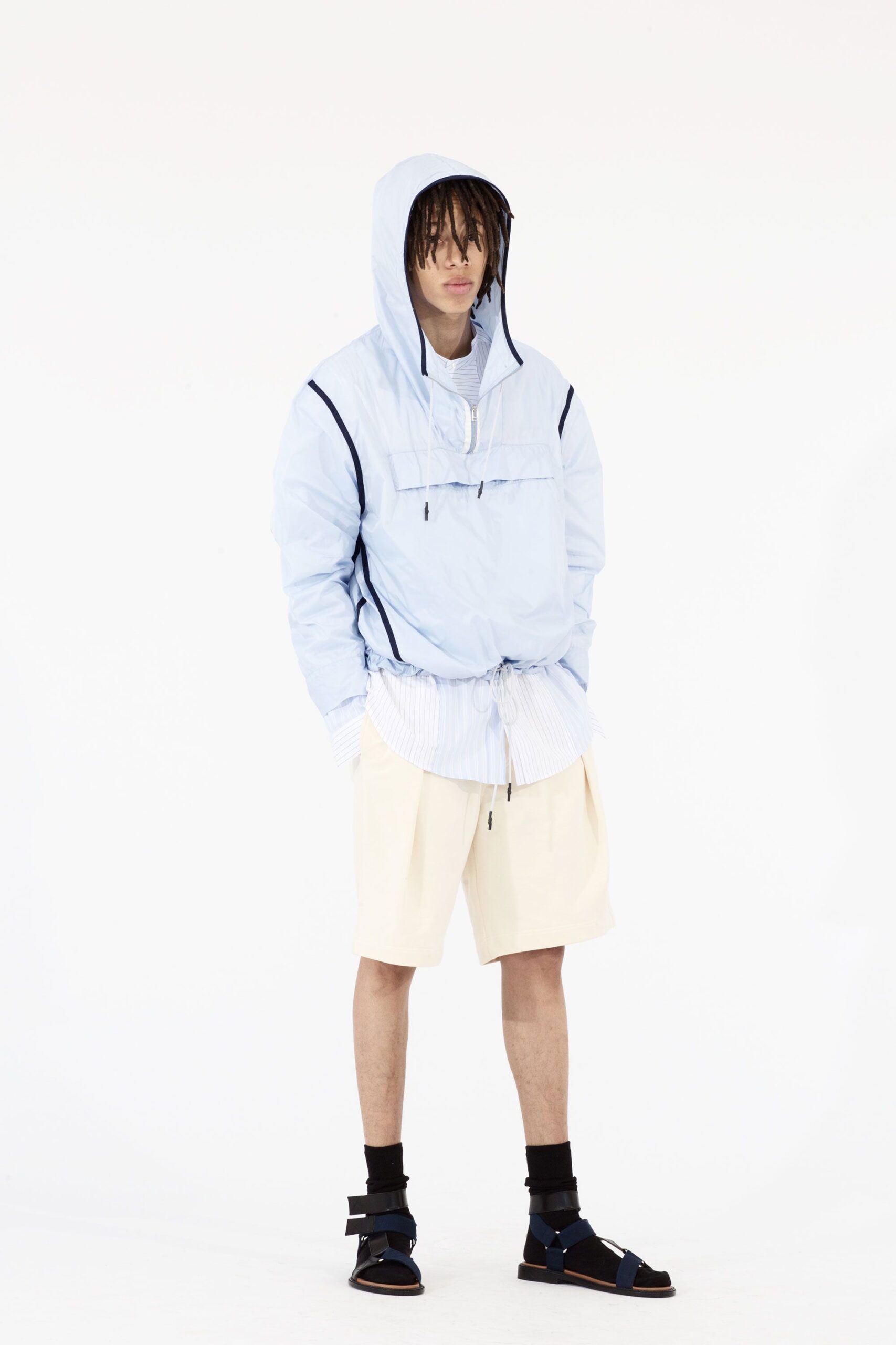 hooded anorak pullover