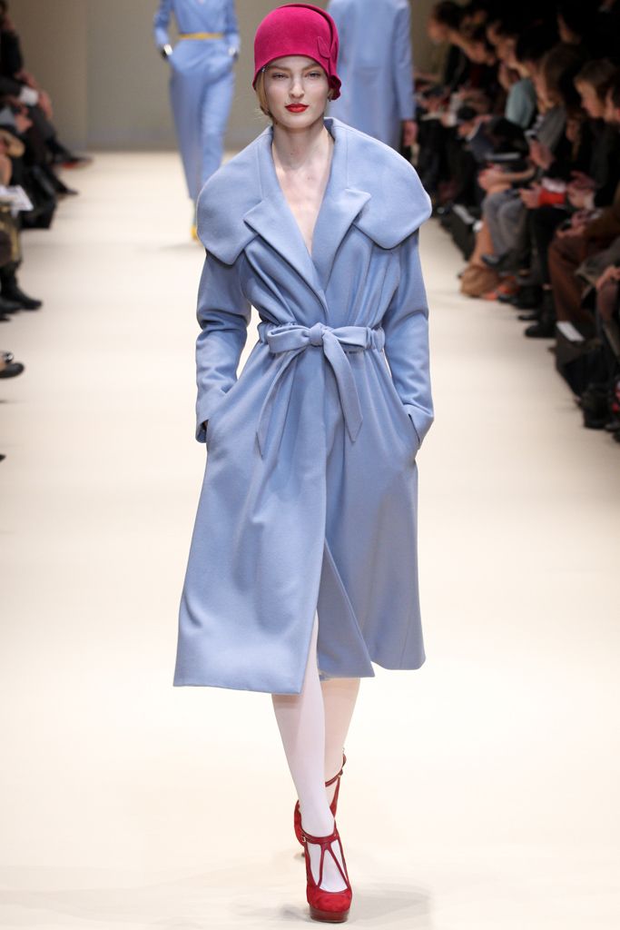 powder blue belted wrap coat