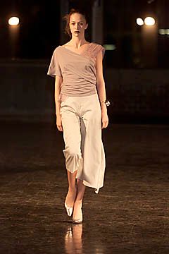 draped pink jersey top