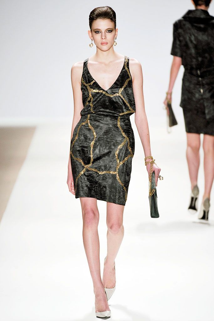 black and gold sequined mini-dress