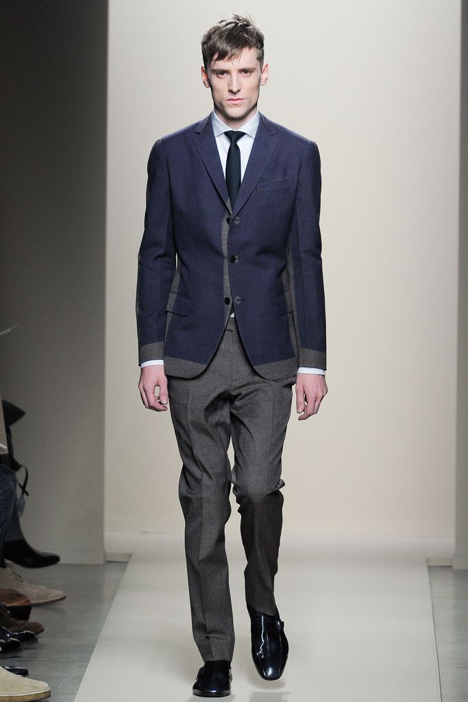 blue color-blocked tailored blazer