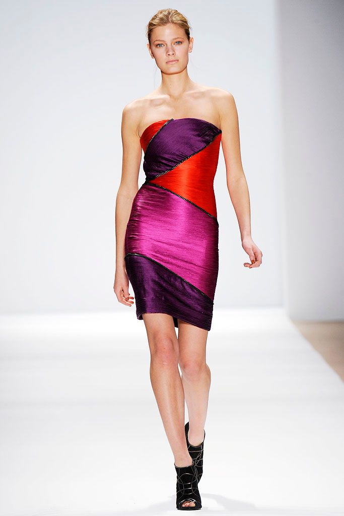 strapless color-block mini bandage dress
