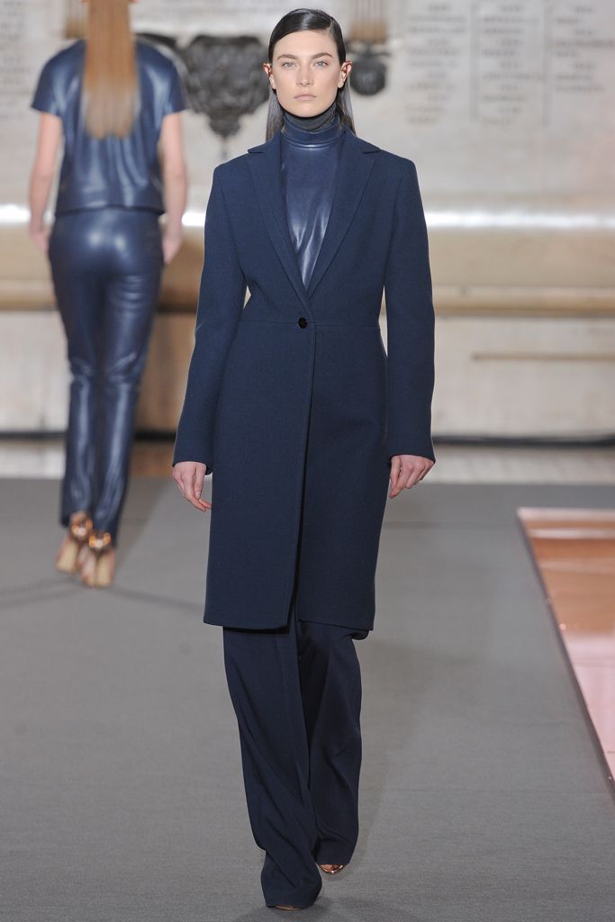 navy tailored wool coat