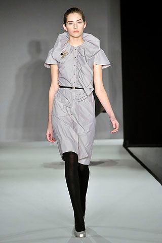 gray belted button-front midi-dress