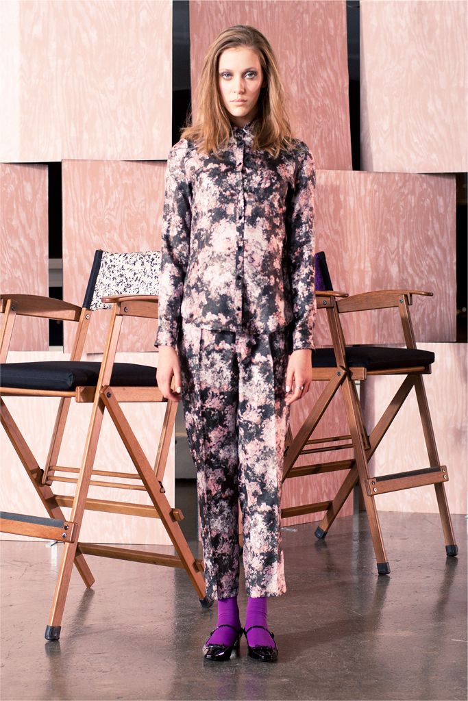 abstract print button-front shirt