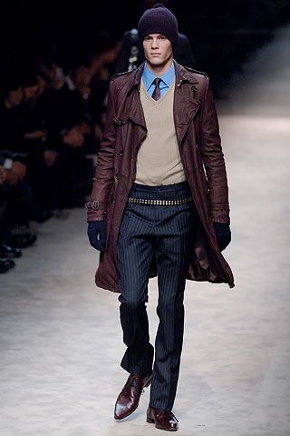 blue unknown pinstriped straight-leg pants