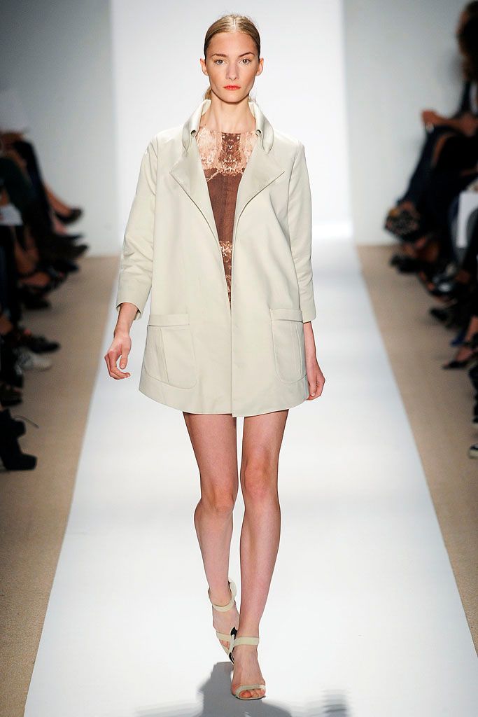 ivory open-front structured coat