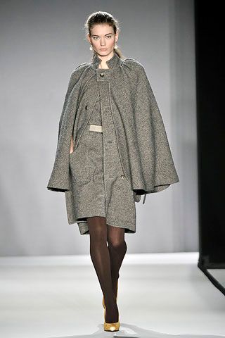 gray wool cape over dress
