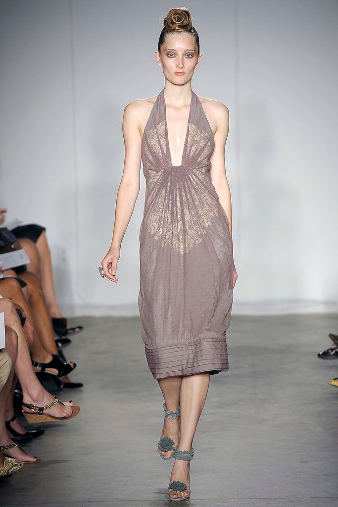 plunging halter midi dress