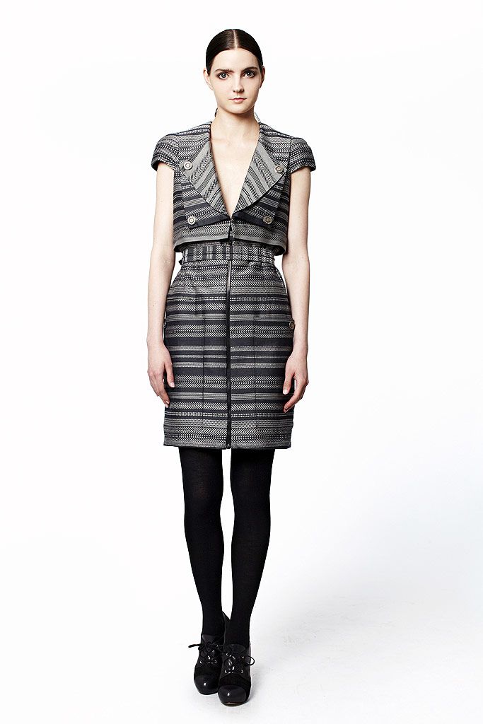 black and white striped dress