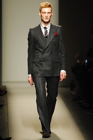 gray unknown tailored pinstriped straight-leg pants