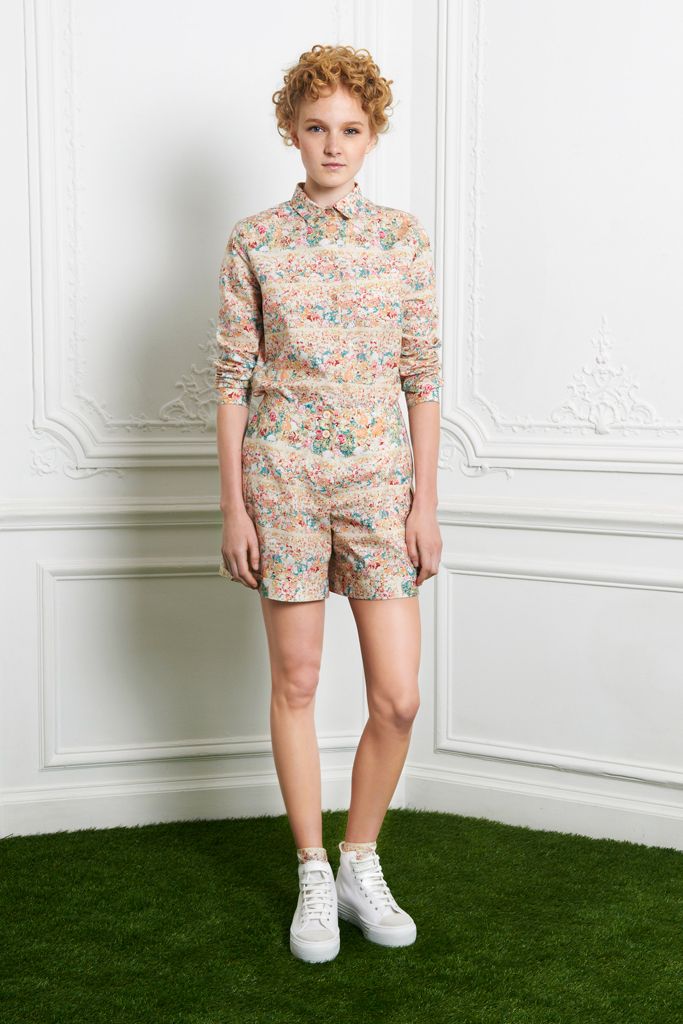 floral printed shirt and shorts set