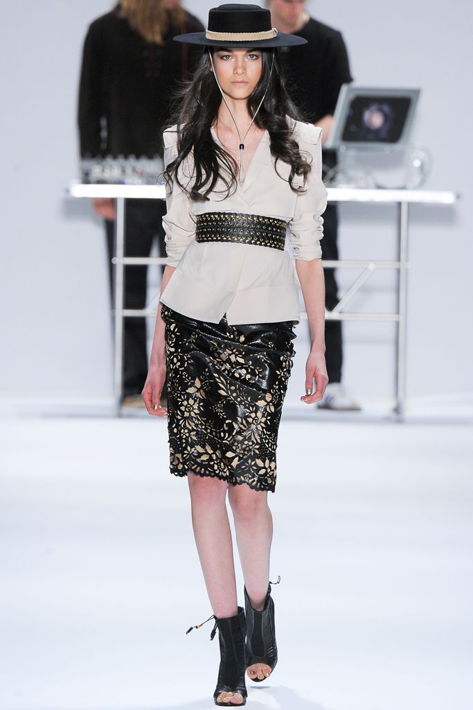 black floral lace pencil skirt