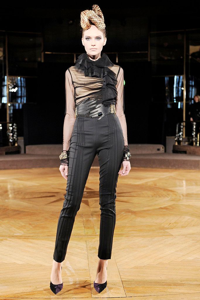 sheer ruffled illusion top