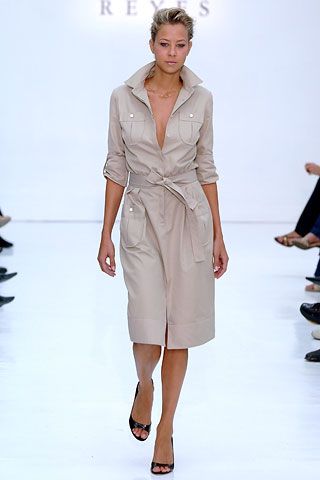 beige belted collared midi dress