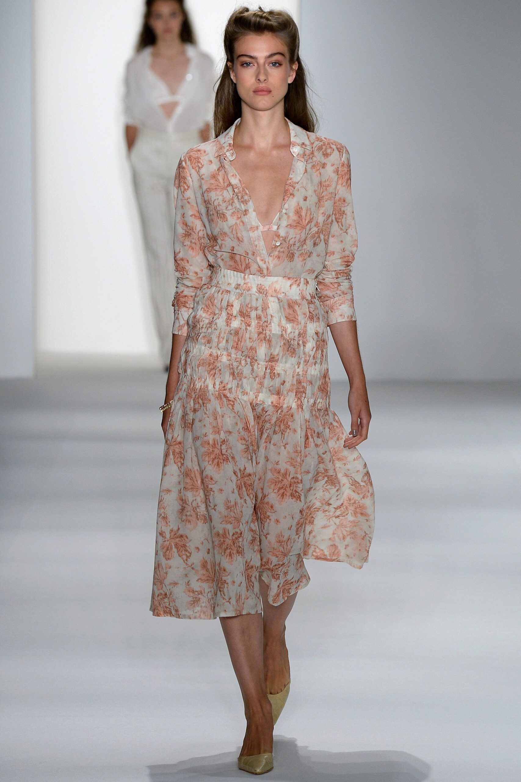 floral chiffon midi dress