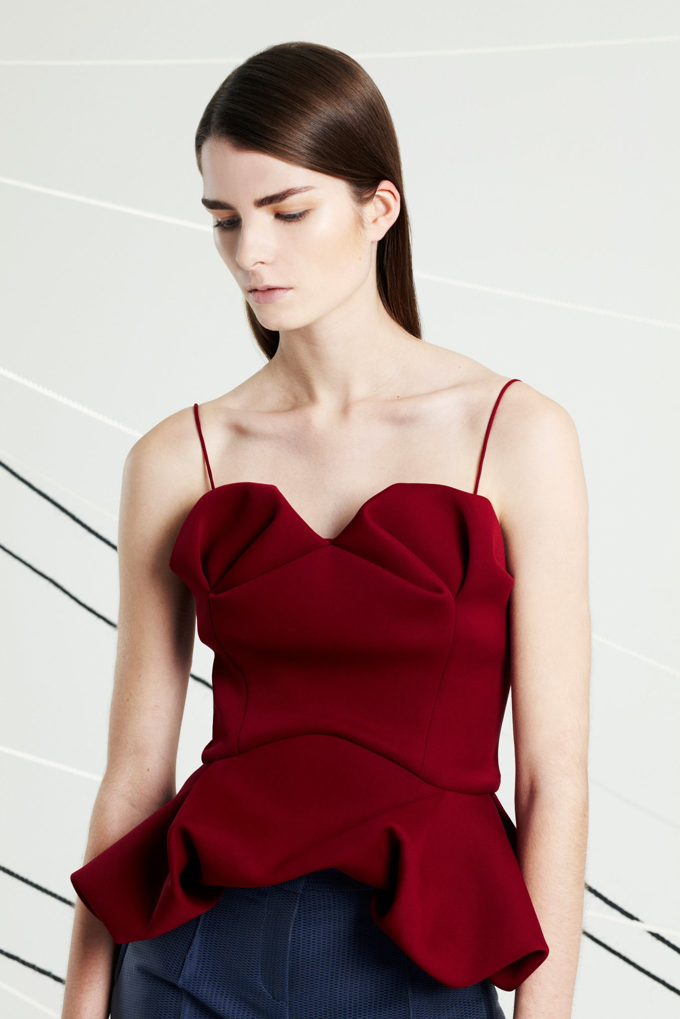 red peplum camisole top