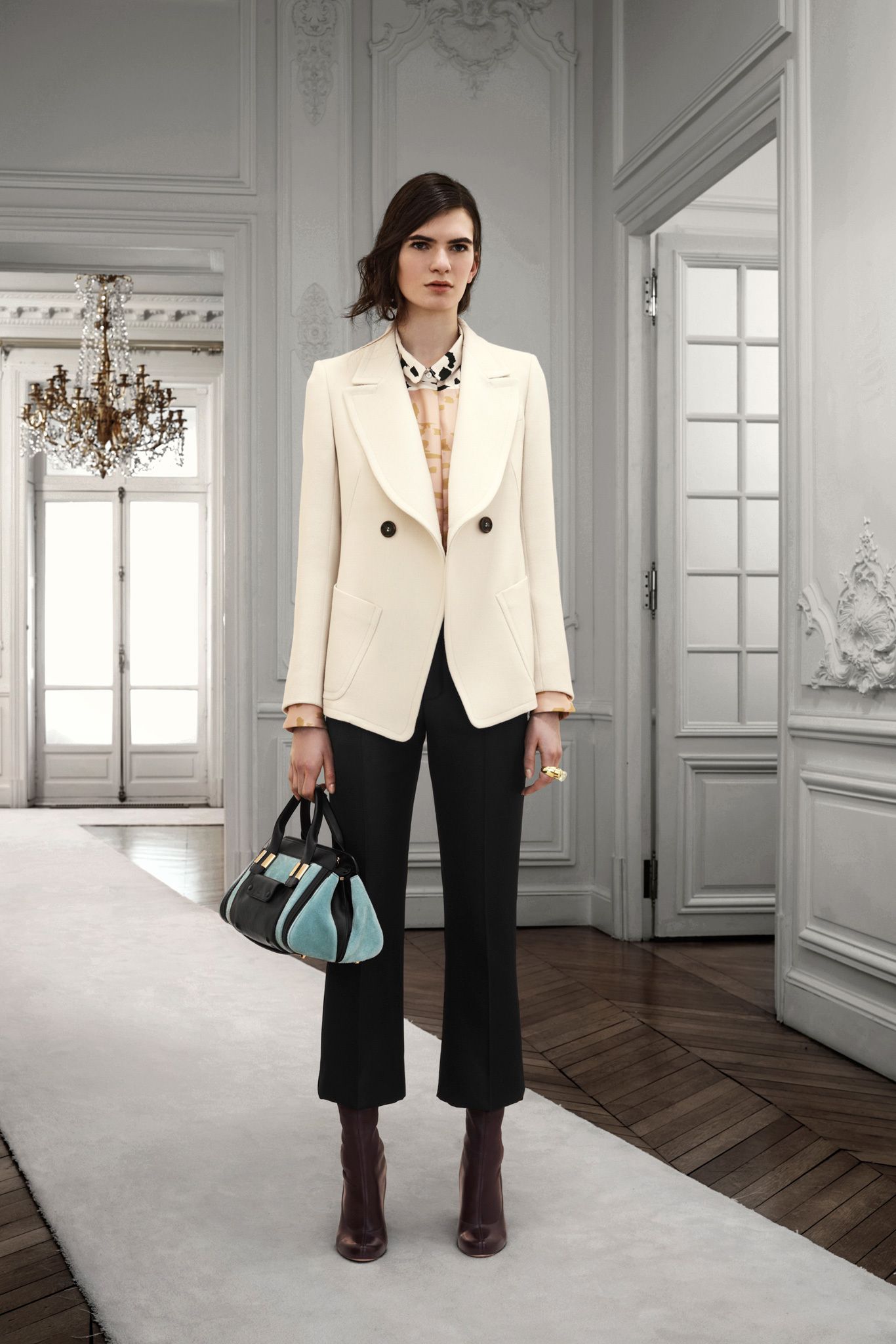 ivory unknown long-sleeve collared tailored buttoned pockets blazer