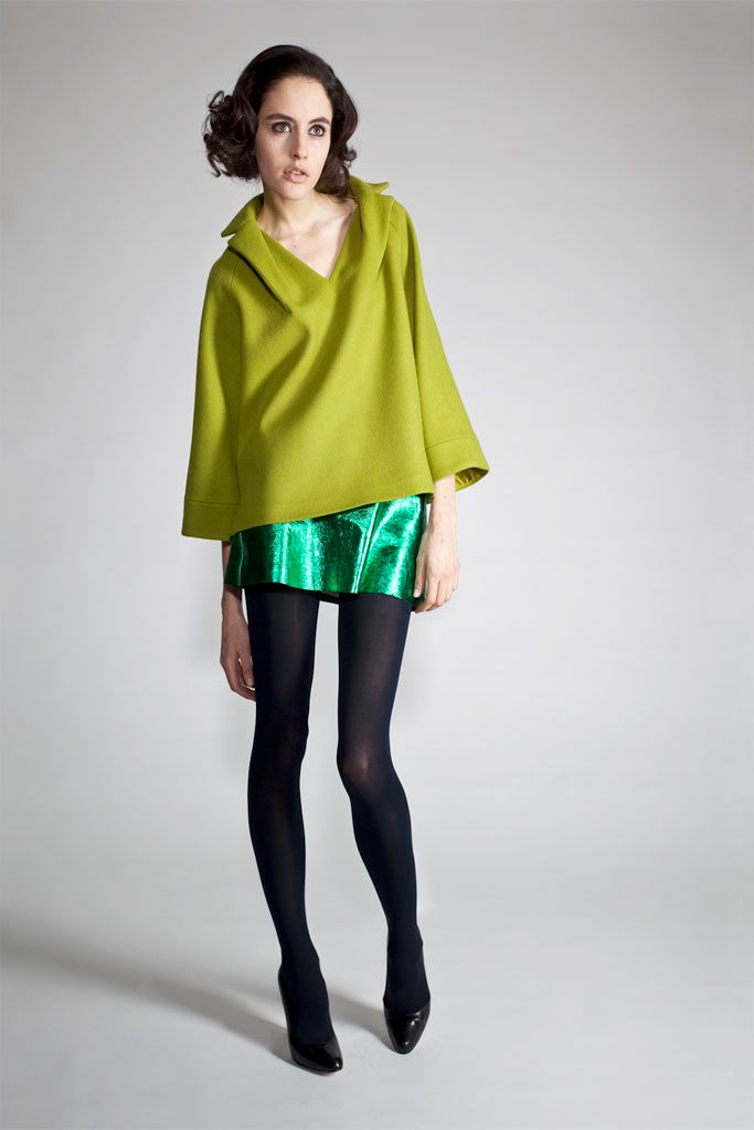 green metallic shiny mini mini-dress